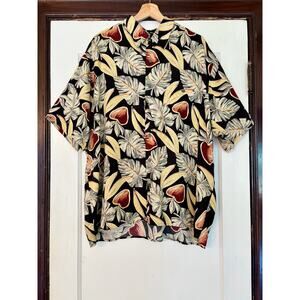 Vintage 90s Multicolor Tropical Fruit Print Button Down Shirt— Size Men's XL